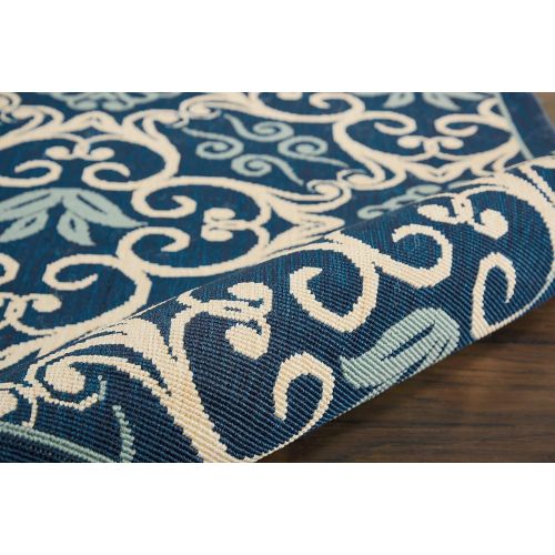  Nourison Caribbean (CRB02) Navy Rectangle Area Rug, 5-Feet 3-Inches by 7-Feet 5-Inches (53 x 75)