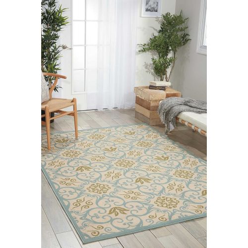  Nourison Caribbean (CRB02) Navy Rectangle Area Rug, 5-Feet 3-Inches by 7-Feet 5-Inches (53 x 75)