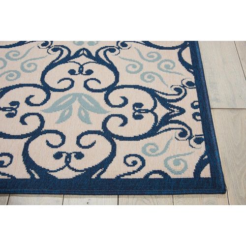  Nourison Caribbean (CRB02) Navy Rectangle Area Rug, 5-Feet 3-Inches by 7-Feet 5-Inches (53 x 75)