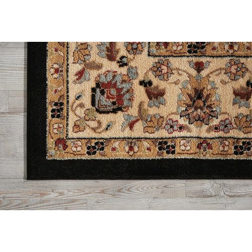  Nourison Delano DEL04 Traditional Oriental Persian Black Area Rug, 710 x 1010