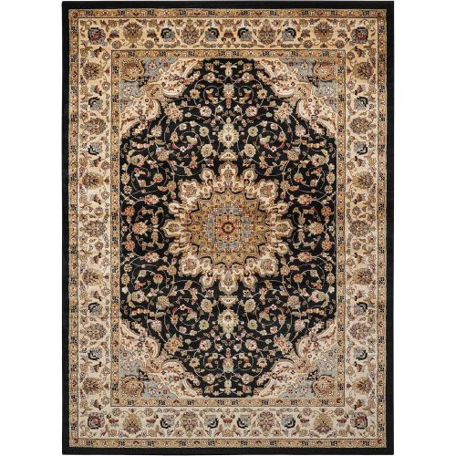  Nourison Delano DEL04 Traditional Oriental Persian Black Area Rug, 710 x 1010