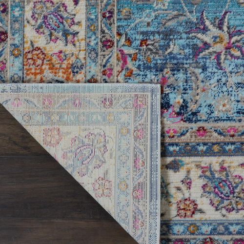  Nourison VKA01 Vintage Kashan Multicolor Oushak Area Rug, 53 X710, Blue