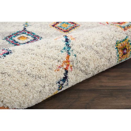  Nourison MCB04 Moroccan Casbah Area Rug, 23 x 8, Cream Grey