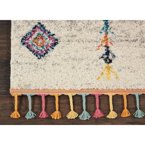  Nourison MCB04 Moroccan Casbah Area Rug, 23 x 8, Cream Grey