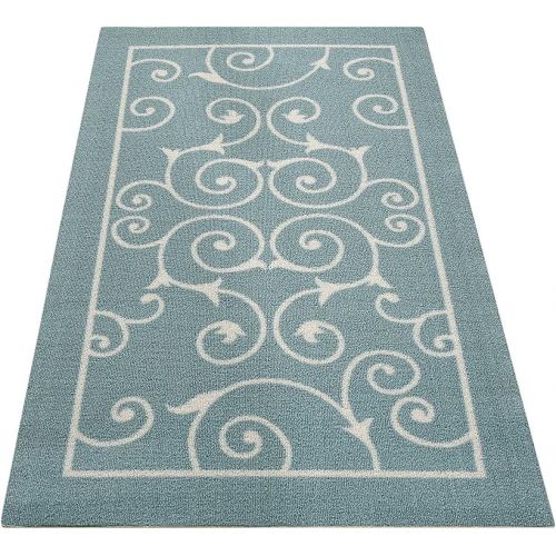  Nourison Home & Garden (RS019) Light Blue Rectangle Area Rug, 7-Feet 9-Inches by 10-Feet 10-Inches (79 x 1010)