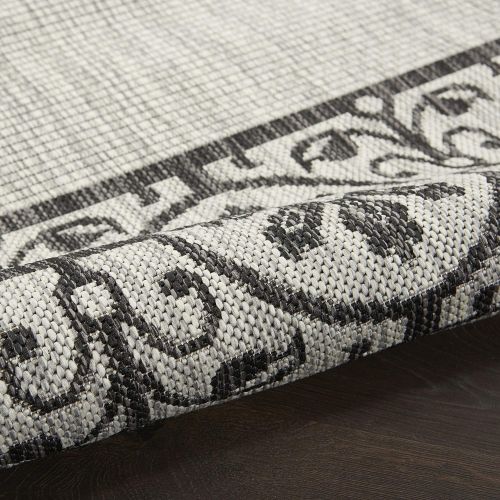  Nourison Garden Party GRD03 IvoryCharcoal IndoorOutdoor Area Rug 5 Feet 3 Inches by 7 Feet 3 Inches, 53X73