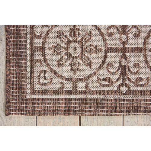  Nourison Garden Party GRD03 IvoryCharcoal IndoorOutdoor Area Rug 5 Feet 3 Inches by 7 Feet 3 Inches, 53X73