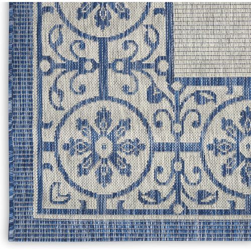  Nourison Garden Party GRD03 IvoryCharcoal IndoorOutdoor Area Rug 5 Feet 3 Inches by 7 Feet 3 Inches, 53X73