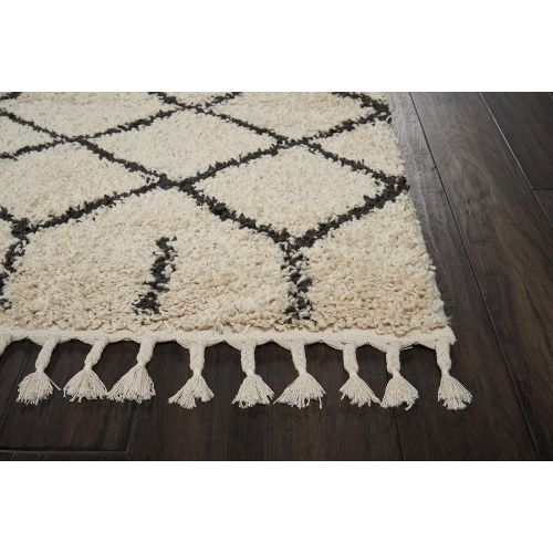  Nourison MRK01 Moroccan Shag Area Rug, 22 x 81(26097), Cream