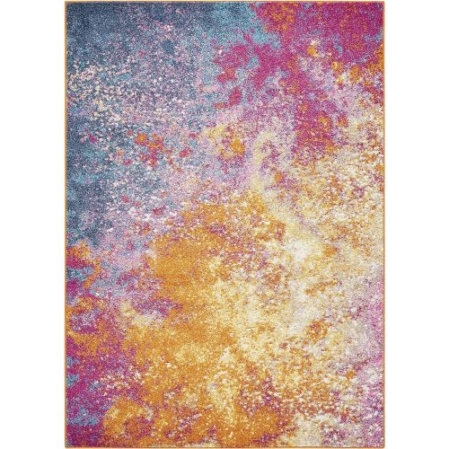  Nourison Passion Modern Abstract Colorful Sunburst Area Rug, 53 x 73