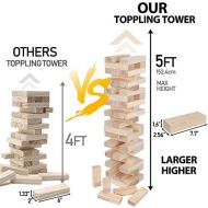 [아마존베스트]Nova Microdermabrasion Giant Toppling Tumble Tower Blocks Game Wood Stacking Game Tumbling Timbers Outdoor Yard Game (2.5 ft to Over 5 ft) - 54 Pieces, Carry Bag
