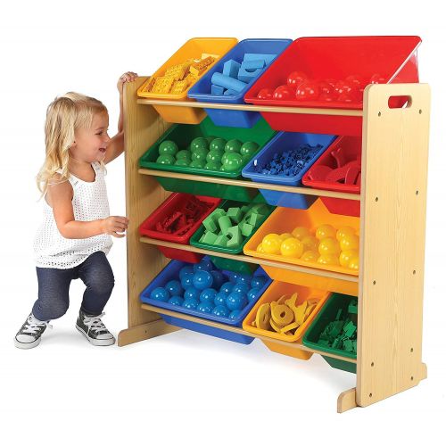  Nova Natural Toy Storage Organizer with Plastic Bins,Children Toys Chest Containers,Kids Toys Shelf,Toy Storage Station for Boys,Girls and Toddlers