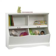 Nova Natural Toy Box Cubby,Kids Bookcase with Storage Bins Made of Solid Durable Wood, Easy to Assemble for Your Kids Playroom,Nursery, Childs, Baby Room (White)