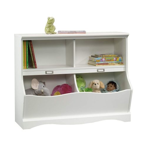  Nova Natural Toy Box Cubby,Kids Bookcase with Storage Bins Made of Solid Durable Wood, Easy to Assemble for Your Kids Playroom,Nursery, Childs, Baby Room (White)