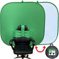 NOVARENA 5ft x 5ft Green Screen Work from Home Video Conferencing Dual-Sided 59/150cm Square Webcam Zoom Background Screen Privacy Chroma Key Chair Backdrop Video Chats Skype YouTu