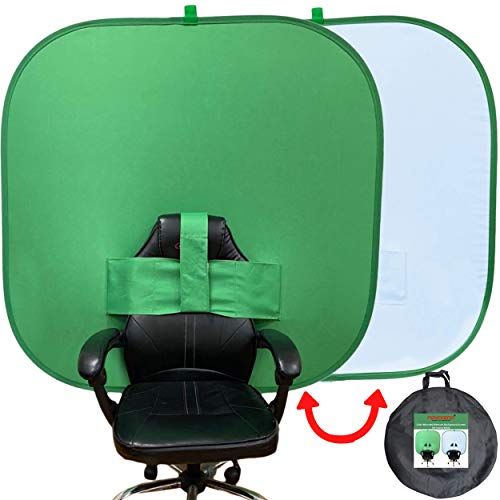  NOVARENA 5ft x 5ft Green Screen Work from Home Video Conferencing Dual-Sided 59/150cm Square Webcam Zoom Background Screen Privacy Chroma Key Chair Backdrop Video Chats Skype YouTu