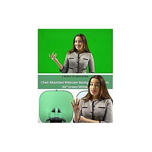  NOVARENA 5ft x 5ft Green Screen Work from Home Video Conferencing Dual-Sided 59/150cm Square Webcam Zoom Background Screen Privacy Chroma Key Chair Backdrop Video Chats Skype YouTu