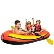 Novashion Inflatable Boat , 3-Person w/ Oars & Pump Rowing Air Boat Fishing Drifting Diving Tool, Inflatable Fishing Boat, Inflatable Canoe