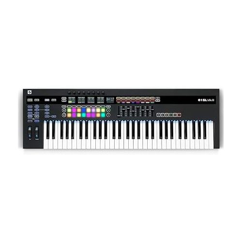  Novation 61SL MkIII, 61-Key Midi Controller (AMS-61SL-MKIII) & RockJam Z Style Adjustable and Portable Heavy Duty Music (Fits 54-88 Key Electric Pianos) Electronic Keyboard Stand (RJZZ363)