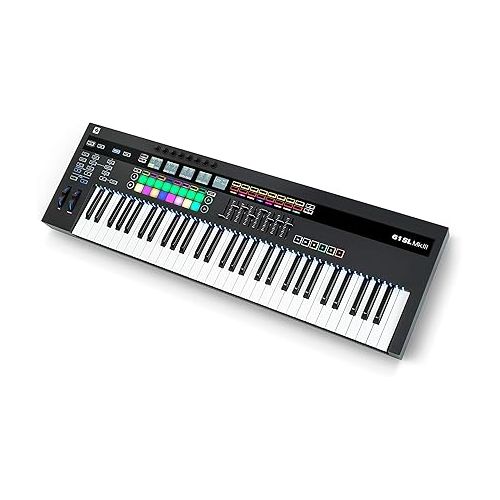  Novation 61SL MkIII, 61-Key Midi Controller (AMS-61SL-MKIII) & RockJam Z Style Adjustable and Portable Heavy Duty Music (Fits 54-88 Key Electric Pianos) Electronic Keyboard Stand (RJZZ363)