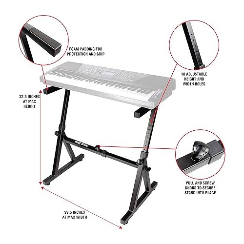  Novation 61SL MkIII, 61-Key Midi Controller (AMS-61SL-MKIII) & RockJam Z Style Adjustable and Portable Heavy Duty Music (Fits 54-88 Key Electric Pianos) Electronic Keyboard Stand (RJZZ363)