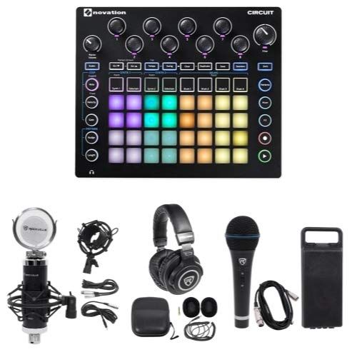  Novation CIRCUIT Groove Box Music Controller Pad/Drum Machine+2) Mics+Headphones