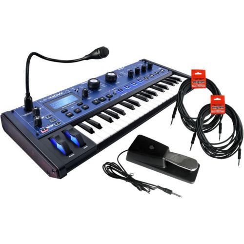  Novation Mini Nova analogue-modeling synthesizer w/ Sustain Pedal and 2 18.6 Instrument Cables