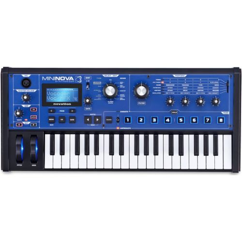  Novation Mini Nova analogue-modeling synthesizer w/ Sustain Pedal and 2 18.6 Instrument Cables