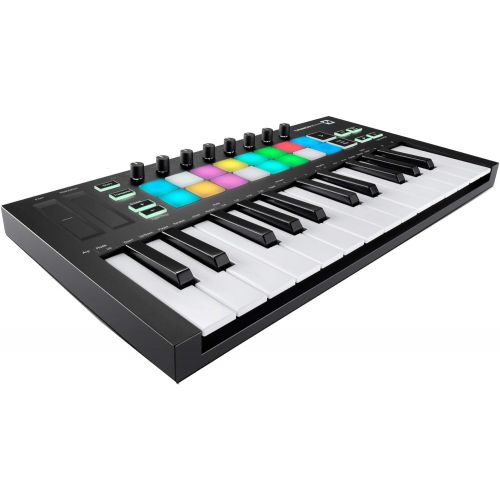  [아마존베스트]Novation Launchkey Mini MK3 25 Mini-Key MIDI Keyboard with Sustain Pedal and Knox 4 Port 3.0 USB Hub (3 Items)