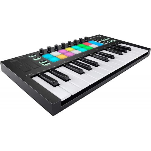  [아마존베스트]Novation Launchkey Mini MK3 25-Key USB MIDI Keyboard Controller + SR360 Over-Ear Dynamic Stereo Headphones & Fibertique Microfiber Cleaning Cloth