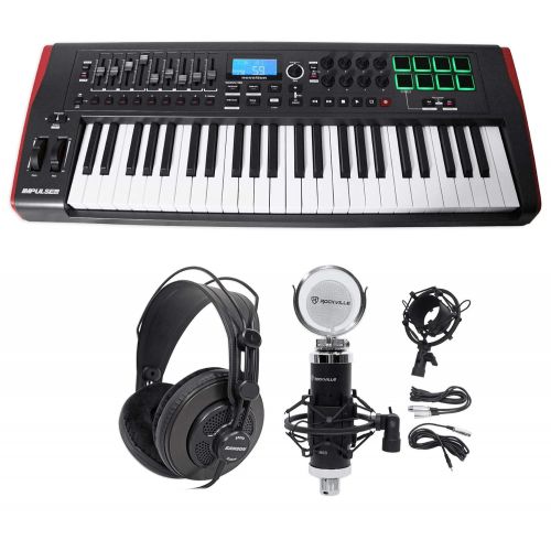  Novation IMPULSE 49-Key Ableton Live MIDI USB Keyboard Controller+Headphones+Mic