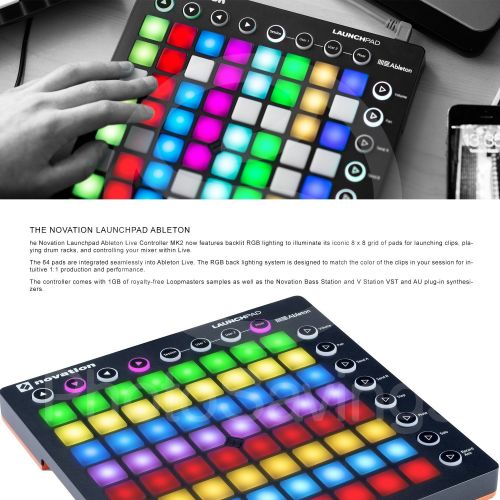  Photo Savings Novation Launch Control XL for Ableton Live & Novation Launchpad Ableton Live Controller Bundle with Headphones and Fibertique Cloth