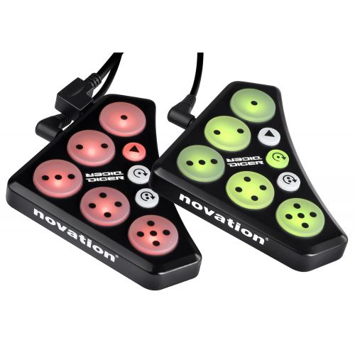  Novation DICER USB Digital Cue Point SeratoTraktor MIDI DJ Controller+(2) Mics