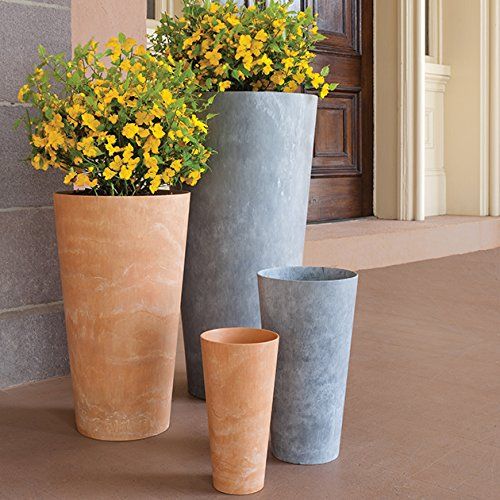  Novelty Artstone Napa Tall Planter, Gray, 19.5-Inch