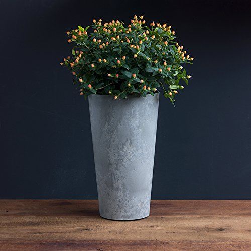  Novelty Artstone Napa Tall Planter, Gray, 19.5-Inch