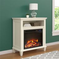Novogratz DE55029 Lytton Electric Fireplace 32, Ivory Accent Table TV Stand