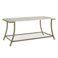 Novogratz Cecilia Coffee Table, Soft Brass, Faux Marble