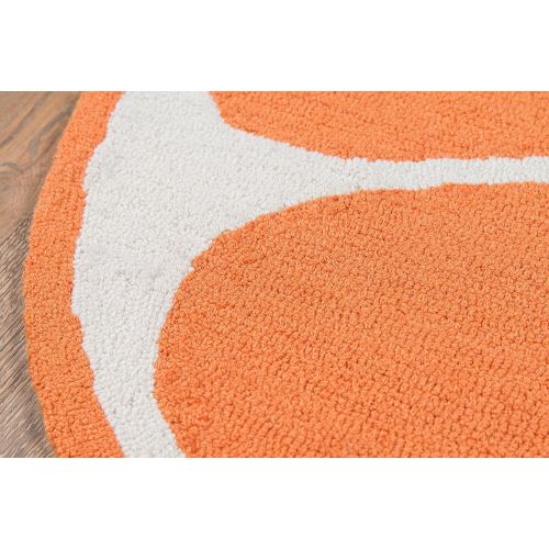  Novogratz by Momeni CUCINCNA-1ORG300R Cucina Orange Kitchen Mat 3 x 3 Round