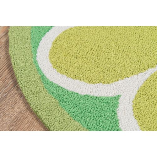  Novogratz by Momeni Novogratz Cucina Lime Kitchen Mat, 16 x 3 Half Moon, Green