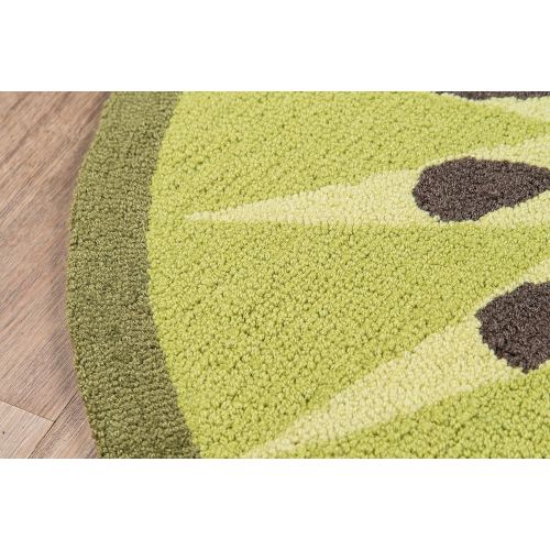  Novogratz by Momeni CUCINCNA-2GRN300R Cucina Kiwi Kitchen Mat 3 x 3 Round Green