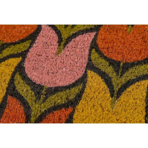  Novogratz by Momeni ALOHAALO18MTI1626 Aloha Collection Tulips Door Mat 16 x 26 Multicolor