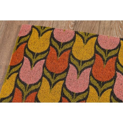  Novogratz by Momeni ALOHAALO18MTI1626 Aloha Collection Tulips Door Mat 16 x 26 Multicolor