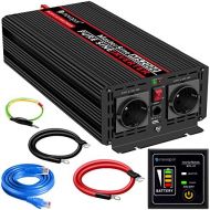 [아마존베스트]-Service-Informationen 2000 W Car Pure Sine Wave Voltage Converter - Car Inverter 12 V to 230 V Converter - Inverter Converter with 2 EU Sockets and USB Port - Includes 5 Metre Remote Control - Peak Powe