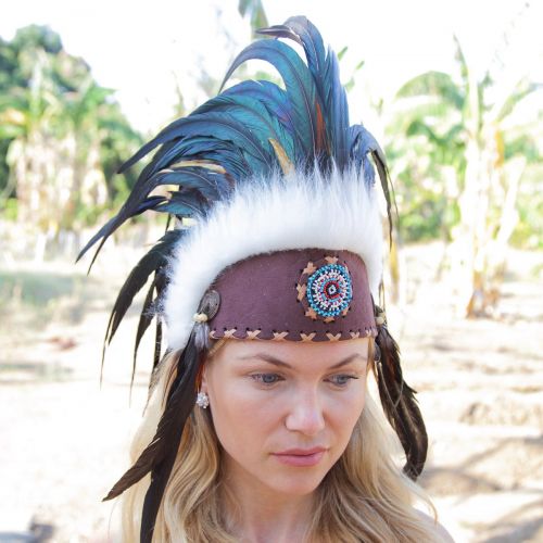  Novum Crafts Feather Headdress | Native American Indian Inspired | Choose Color