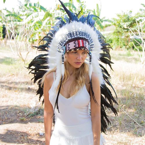  Novum Crafts Feather Headdress | Native American Indian Inspired | Choose Color