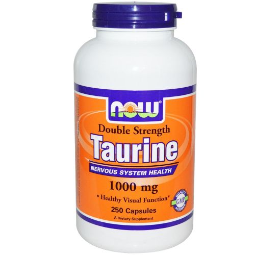  NOW Foods Now Foods, Taurine, Double Strength, 1000 mg, 250 Capsules - 3PC