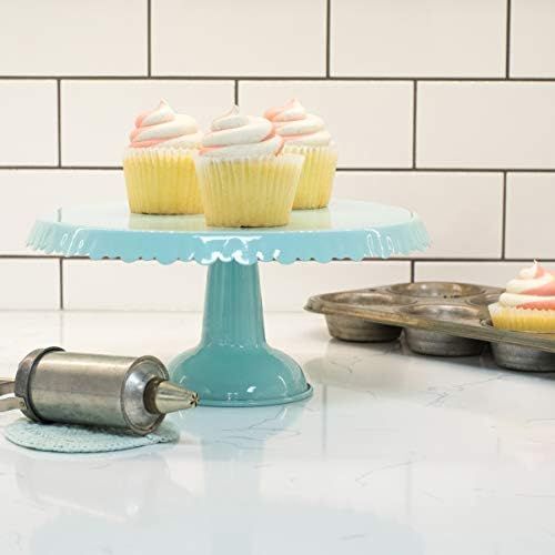  Now Designs Tin Cake Stand, Aqua - 5004001aa