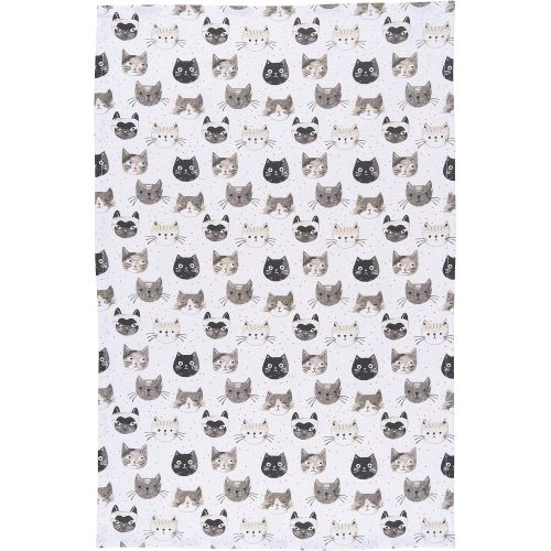  Now Designs Cotton Kitchen Towel, Cats Meow Print
