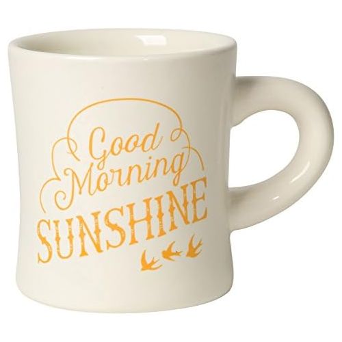  Now Designs Good Morning Sunshine Diner Mug (Set of 6), Off White