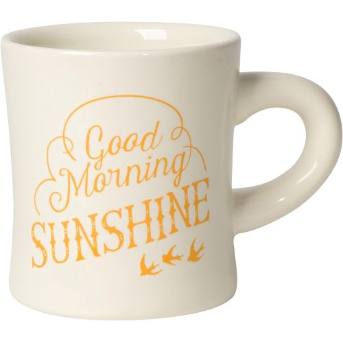  Now Designs Good Morning Sunshine Diner Mug (Set of 6), Off White